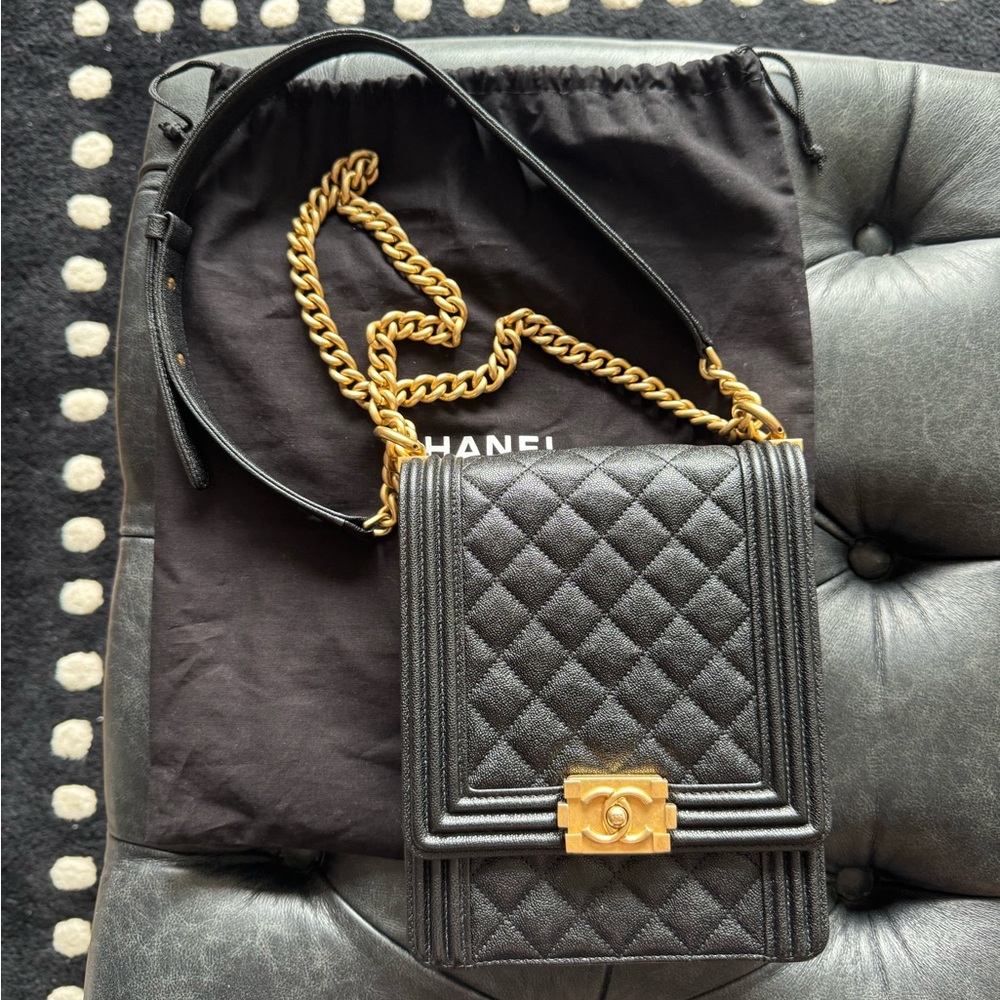 Chanel North South caviar boy flap